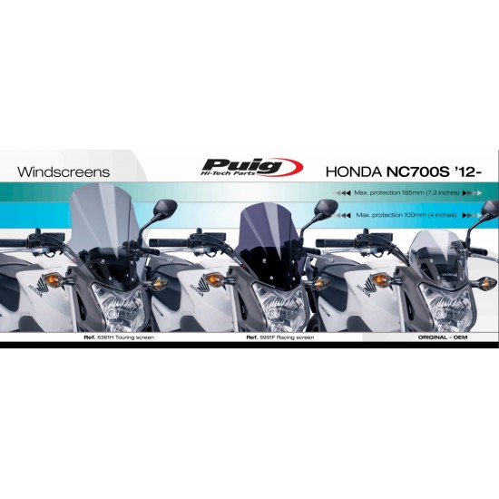 Ζελατίνα Puig Touring Honda NC 700-750 S μαύρη