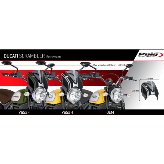 Ζελατίνα Puig Retrovision Ducati Scrambler διάφανη