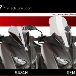Ζελατίνα Puig V-Tech Sport Yamaha X-Μax 300 17- μαύρη
