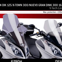 Ζελατίνα Puig V-Tech Touring Kymco Downtown 125i-300i -14 σκούρο φιμέ