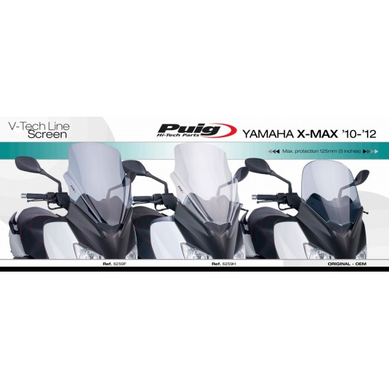 Ζελατίνα Puig V-Tech Touring Yamaha X-Μax 125-250 10-13 ελαφρώς φιμέ