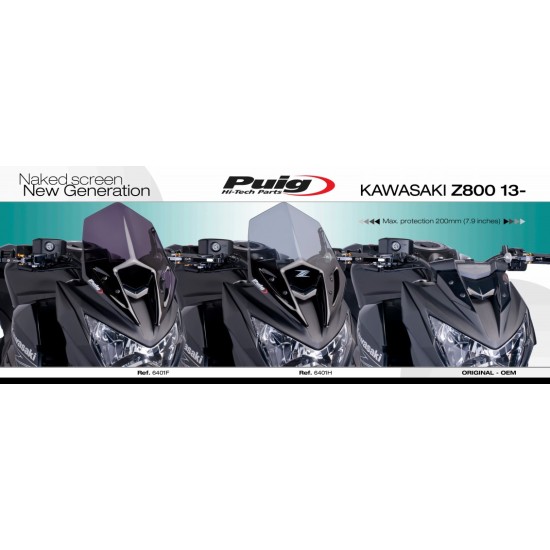 Ζελατίνα Puig New Generation Sport Kawasaki Z 800 μαύρη