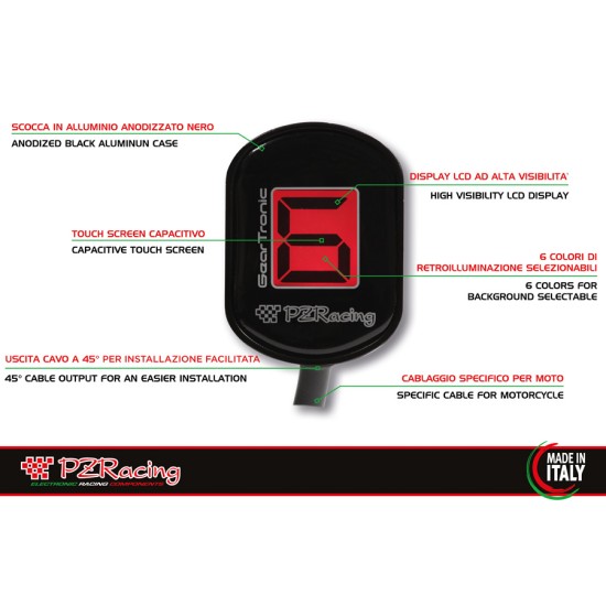 Ψηφιακό όργανο ένδειξης ταχυτήτων PZRacing GearTronic ZERO Ducati Scrambler -18