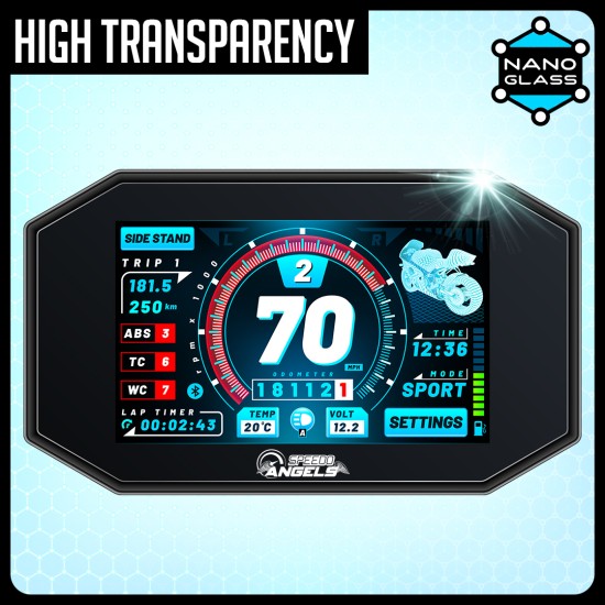 Nano glass για προστασία TFT οθόνης Honda XL 750 Transalp (σετ 2 ultra clear)