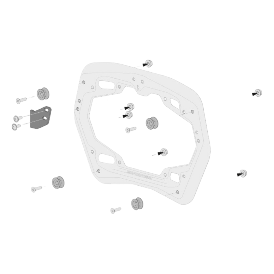 Σετ βάσεων και βαλιτσών SW-Motech TRAX ADV 37/37 lt. Yamaha Tracer 9/GT/GT+ 25- ασημί