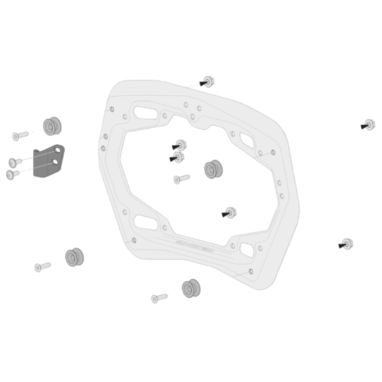 Σετ βάσεων και βαλιτσών SW-Motech TRAX ADV 45/45 lt. Yamaha Tracer 9/GT/GT+ 25- μαύρο