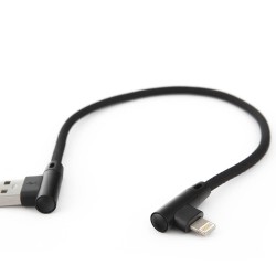 Καλώδιο φόρτισης USB σε Lightning με γωνία 90° μαύρο (25 εκ.)