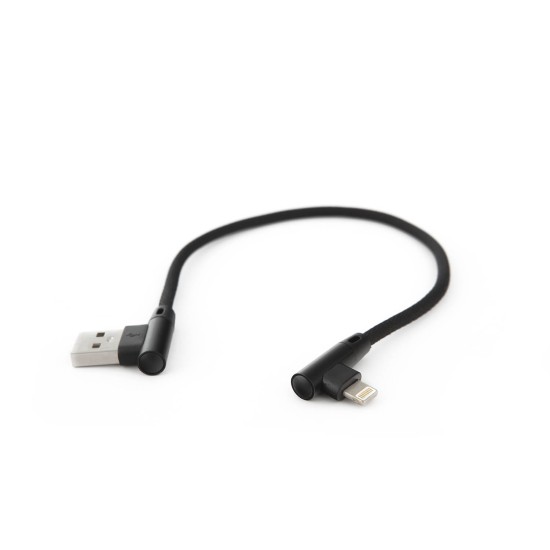 Καλώδιο φόρτισης USB σε Lightning με γωνία 90° μαύρο (25 εκ.)